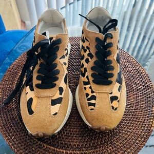 Steve Madden Campo-L Leopard Print Calf Hair Sneakers